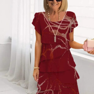 Myra - Elegant Printed Layered Dress