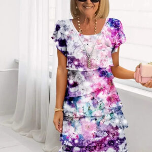 Lottie - Galaxy Petal Printed Dress