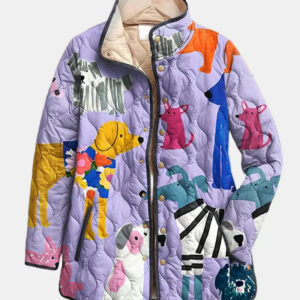 Rhea - Playful Pup Printed Jacket