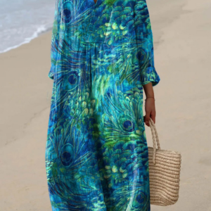 Juniper - Peacock Printed Dress