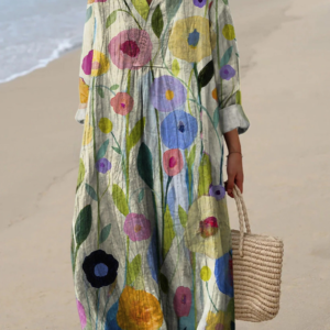 Shella - Watercolor Printed Dress