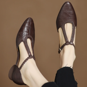 Shanella - Braided T-Strap Sandals