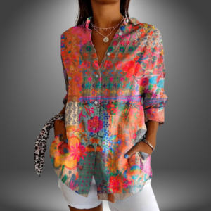 JYLA- Colorful Boho Printed Blouse