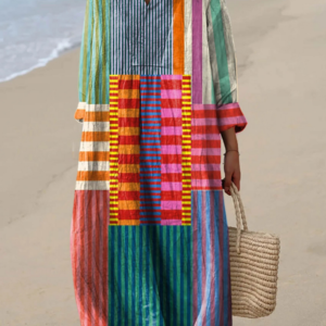 Clementine - Patchwork Stripe Dress