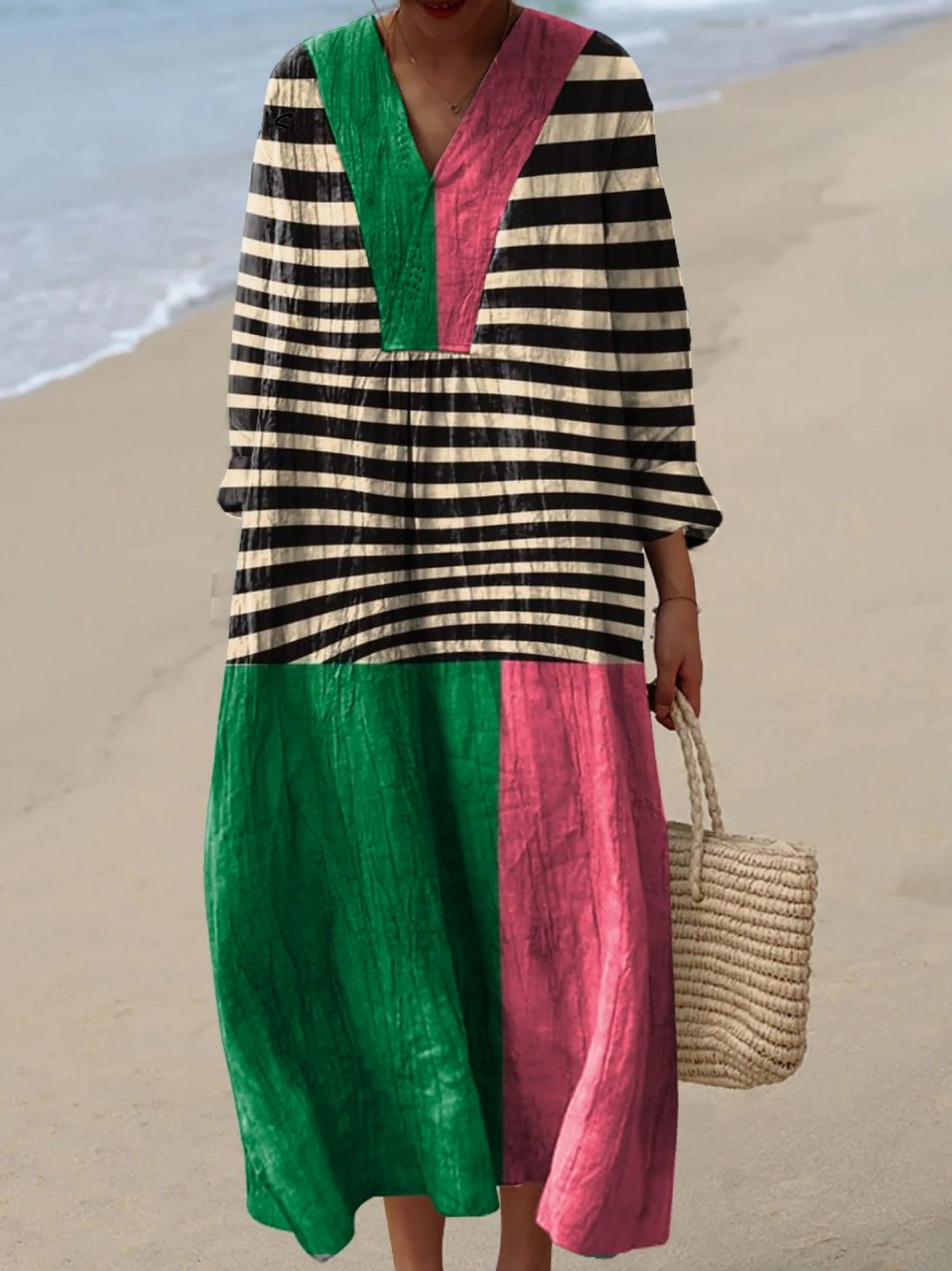 Ariane - Color-Block Stripe Dress