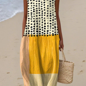 Avella - Polka Colorblock Dress