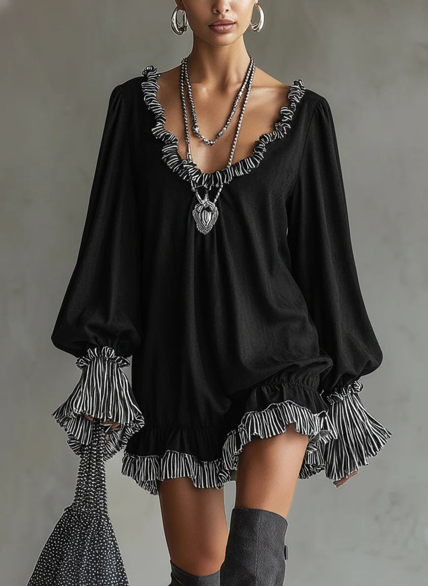 Jessy - Boho Ruffle Dress