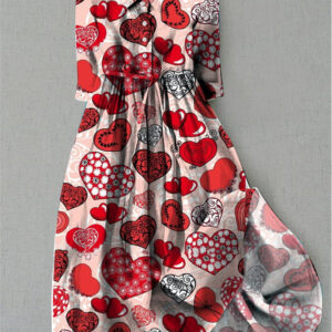 Valentina - Heart Printed Dress