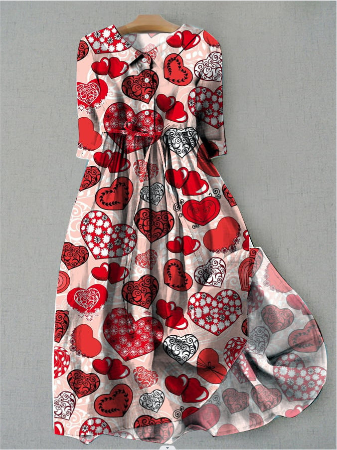 Valentina - Heart Printed Dress