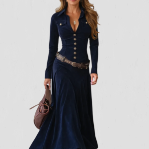 Lorna - Buttoned Elegance Dress