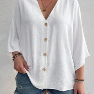 Lena - Effortless Button Top