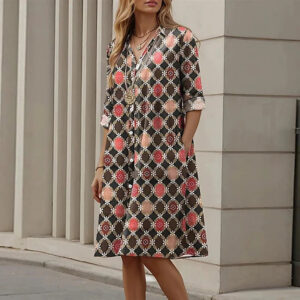 Cressida - Retro Printed Dress