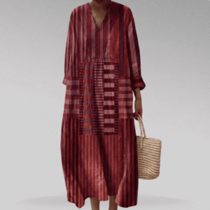 Carmine - Printed Stripe Dress