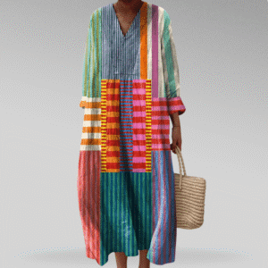 Soleia - Mixed Stripe Printed Dress
