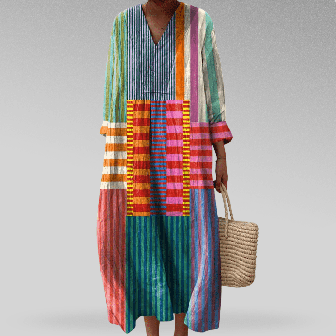 Soleia - Mixed Stripe Printed Dress