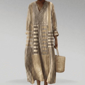 Savannah - Boho Printed Stripe Dress
