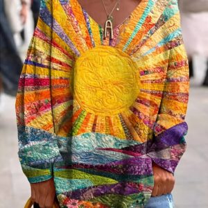 Emilia - Bohemian Printed Blouse