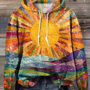 Tessie - Boho Sunrise Printed Long-Sleeve
